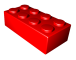 Rode LEGO steen 2 x 4
